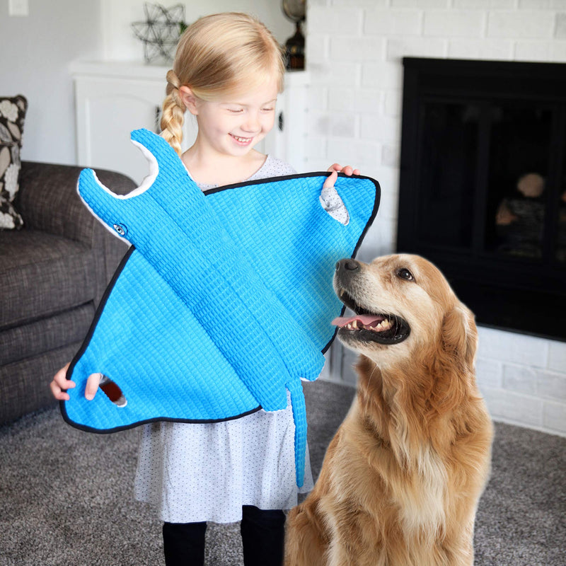 Snuggle Puppy Tender-Tuffs Extra Large Whale Shark and Big Manta Ray Plush Dog Toys Bundle - Tough Marine Animal Squeaky Toys - BeesActive Australia