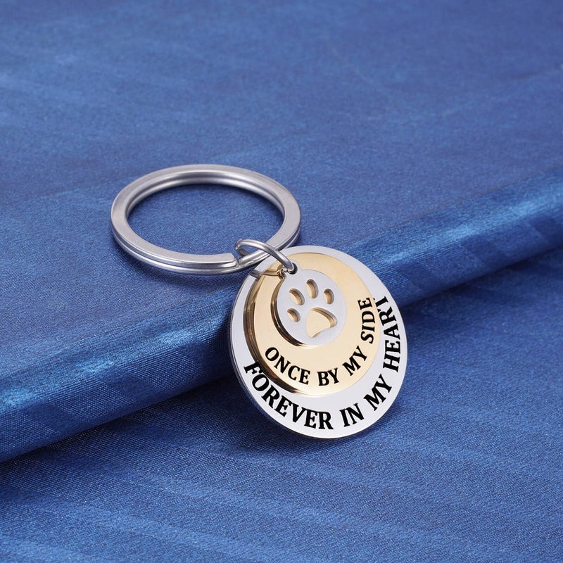 Pet Memorial Keychain Sympathy Gifts, Loss of Dog Cat Fur Baby Forever in My Heart Tri-Layer Remembrance Keyring for a Grieving Pet Owner - BeesActive Australia