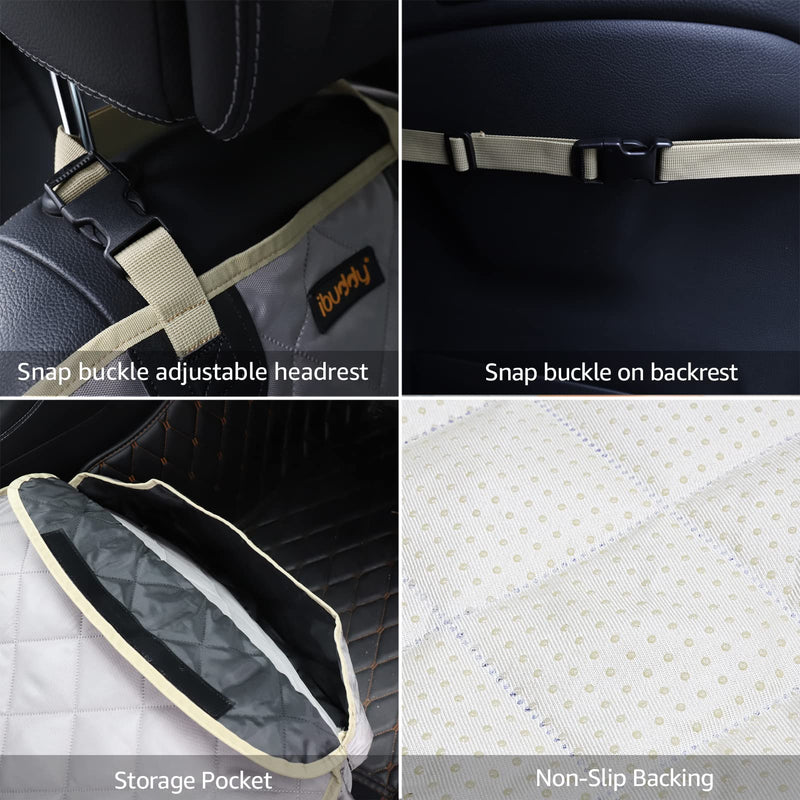 iBuddy Dog Front Seat Cover Waterproof Front Seat Dog Cover Protects Seats from Hair, Dirt, and Liquid Messes Scratch Proof Nonslip Bucket Seat Cover for Pet of Cars,Trucks and SUVs 1 PACK - BeesActive Australia