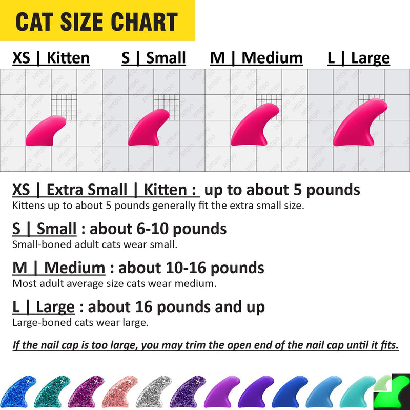 zetpo 12 Colors / 120 pcs Cat Claw Covers | Cats Nail Caps with Adhesives and Applicators S - BeesActive Australia