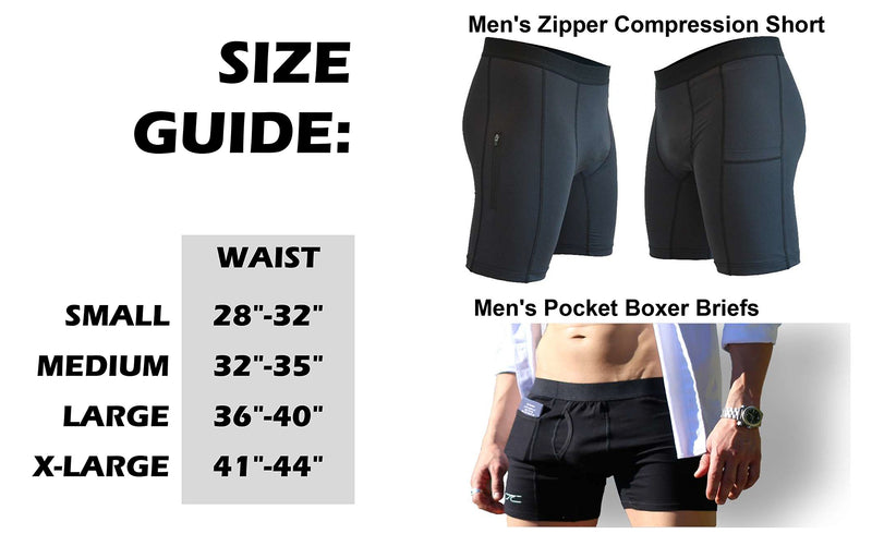 TIDAL COMFORT Men's Zipper Plus Compression Short Large Black - BeesActive Australia