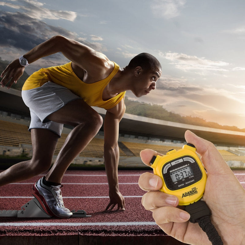 MARATHON Adanac 3000 Digital Sports Stopwatch Timer with Extra Large Display and Buttons, Water Resistant- Yellow - BeesActive Australia