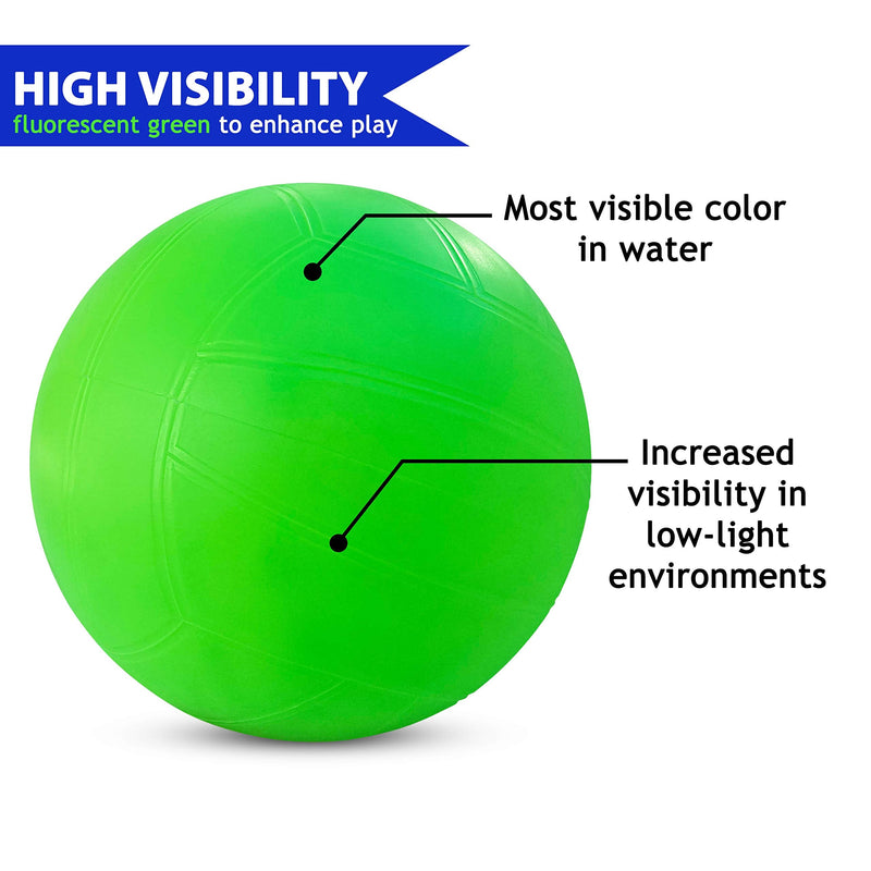 Botabee Youth Swimming Pool Water Volleyball | Pool Volleyball with Oversized 30” Circumference for Easy Hitting | Lightweight and Soft PVC for Kids and Beginners | High Visibility Green - BeesActive Australia