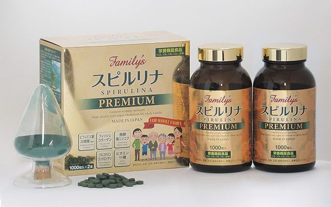 Family's Spirulina PREMIUM 2000 tablets (1000 tablets x 2 bottles) Contains natural spirulina, vitamins, calcium, bifidobacteria, and collagen. - BeesActive Australia