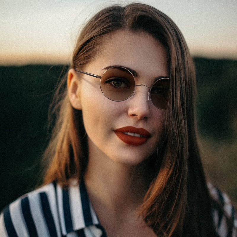 Joopin Polarised Steampunk Sunglasses for Men and Women UV400 Protection Metal Frame Circle Retro Round Sunglasses Mens A13-brown - BeesActive Australia
