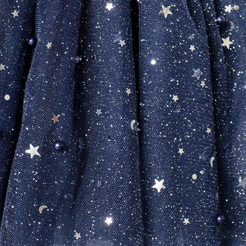 [AUSTRALIA] - Sunny Fashion Girls Skirt Navy Blue Pearl Stars Sparkling Tutu Dancing Size 4-12 7 / 8 