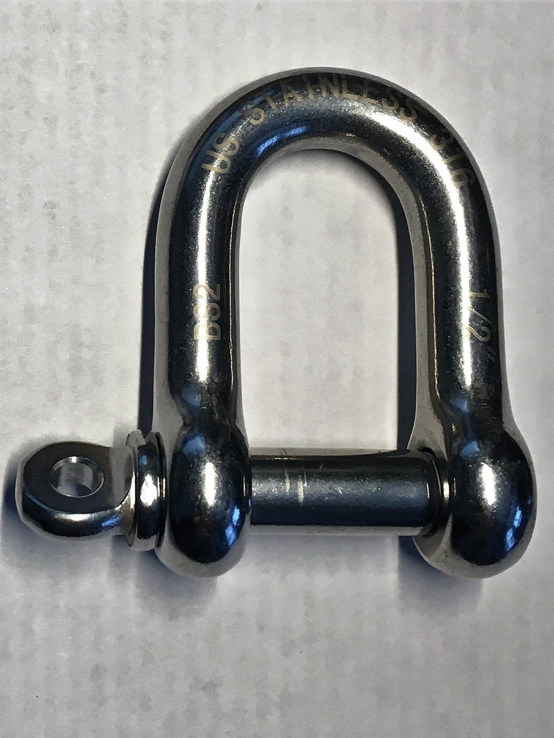 [AUSTRALIA] - Stainless Steel 316 Forged D Shackle Marine Grade 1/2" Dee (12mm) 