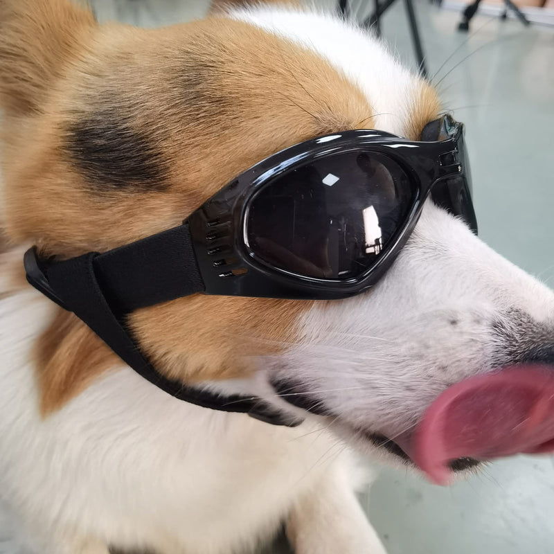 Small Dog Goggles Sun' UV Protection Puppy Goggles Windproof Small Pet Sunglasses for Eyes Protection Black - BeesActive Australia