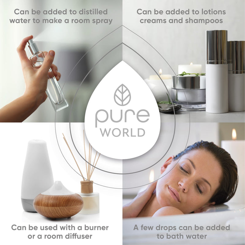 Pure World Sleep Blend of Essential Oils. Rose Lavender Chamomile Peppermint Ylang Ylang Lemon - BeesActive Australia