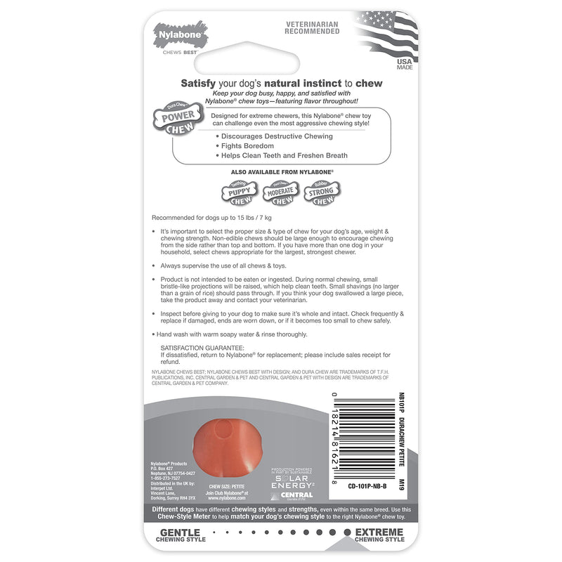 Nylabone Power Chew Dog Bones for Aggressive Chewers Tough Chew Toys for Dogs Bacon X-Small/Petite (1 Count) - BeesActive Australia