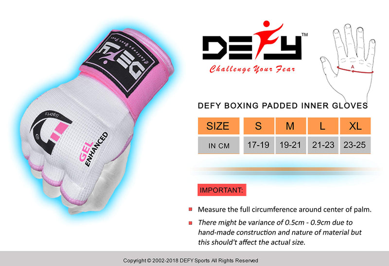 [AUSTRALIA] - DEFY Gel Padded Premium Inner Gloves with Hand Wraps MMA Muay Thai Boxing Training Fight PAIR Zebra Medium 