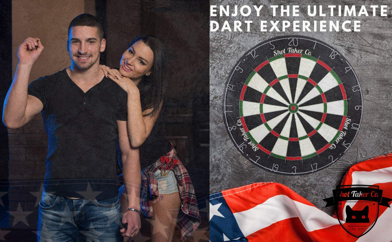 SHOT TAKER CO. EST. 2017 Steel Tip Darts Set - Professional Darts Steel Tip for Dartboard - Includes Brass Barrels + Plastic & Aluminum Shafts + Rubber O'Rings + Flights + Darts Sharpener + Wrench 22g- USA -STC10420 - BeesActive Australia