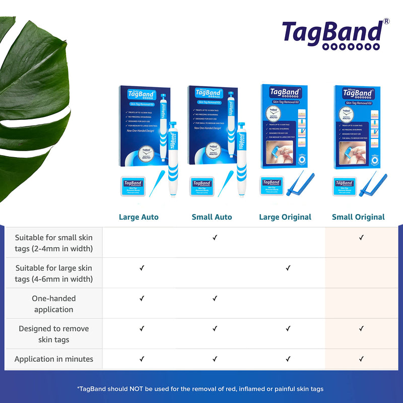 Original TagBand Skin Tag Removal Kit. Fast Effective & Safe Skin Tag Remover for Small/Medium Skintags (2mm-4mm) on Face & Body - Applied at Home in Minutes, Device Includes 10x Skin Tag Bands Small (2mm-4mm) - BeesActive Australia