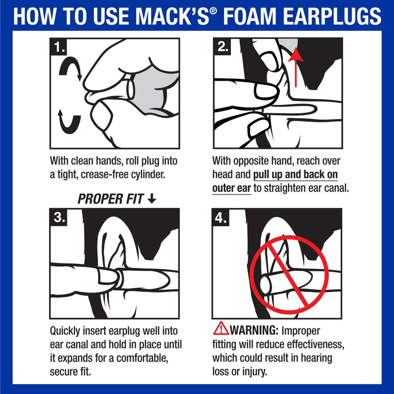 Mack's Safesound Soft Foam Slim Fit Earplugs - Pack of 10 Pairs 20 count (Pack of 1) - BeesActive Australia