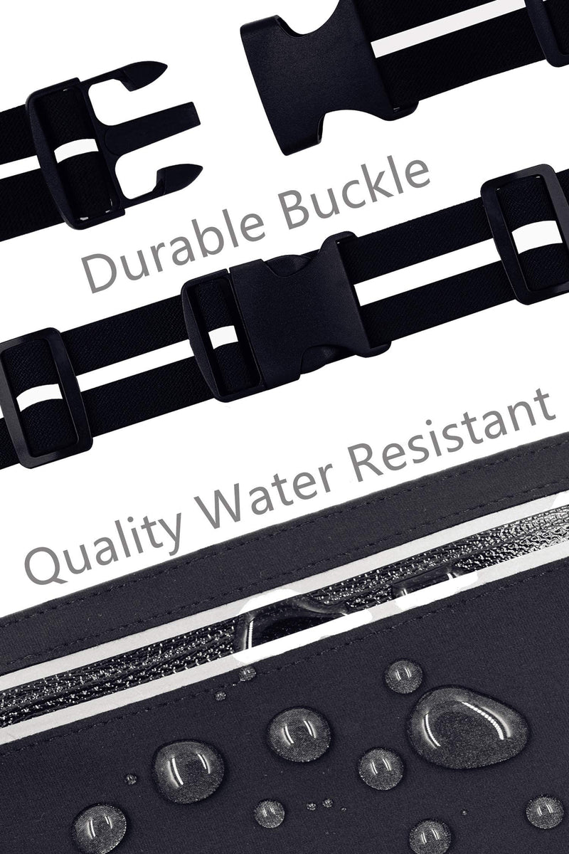 Ultra Slim Running Belt Fanny Pack, Water Resistant Fashion Sports Waist Bag, Reflective Adjustable Elastic Belt, Holds Phones up to 6.7inch, Men Women Indoor Outdoor Sports Workouts Gym Exercises - BeesActive Australia
