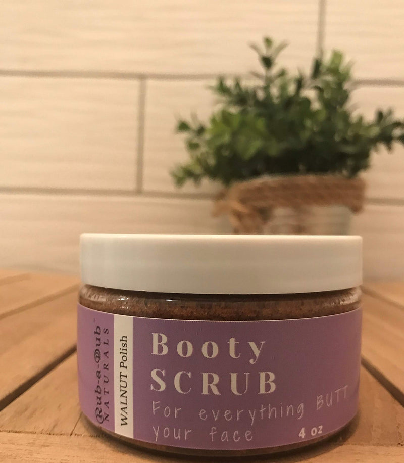 Rub-a-Dub Naturals Premium Walnut Body, Back & Booty Scrub – Exfoliating Butt Scrub for Acne, Cellulite, Stretch Marks, Ingrown Hair, Keratosis Pilaris – MADE IN USA (4 ounce - Full Size) 4 Ounce - Full Size - BeesActive Australia