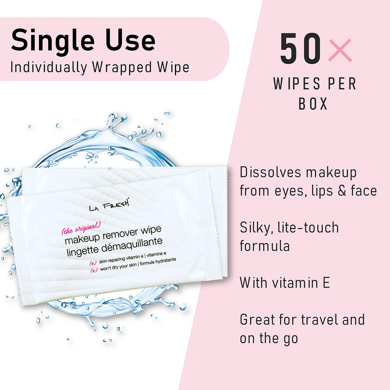 La Fresh Makeup Remover Cleansing Face Wipes Case of 50ct Facial Towelettes with Vitamin E for Waterproof Makeup 50 Count - BeesActive Australia