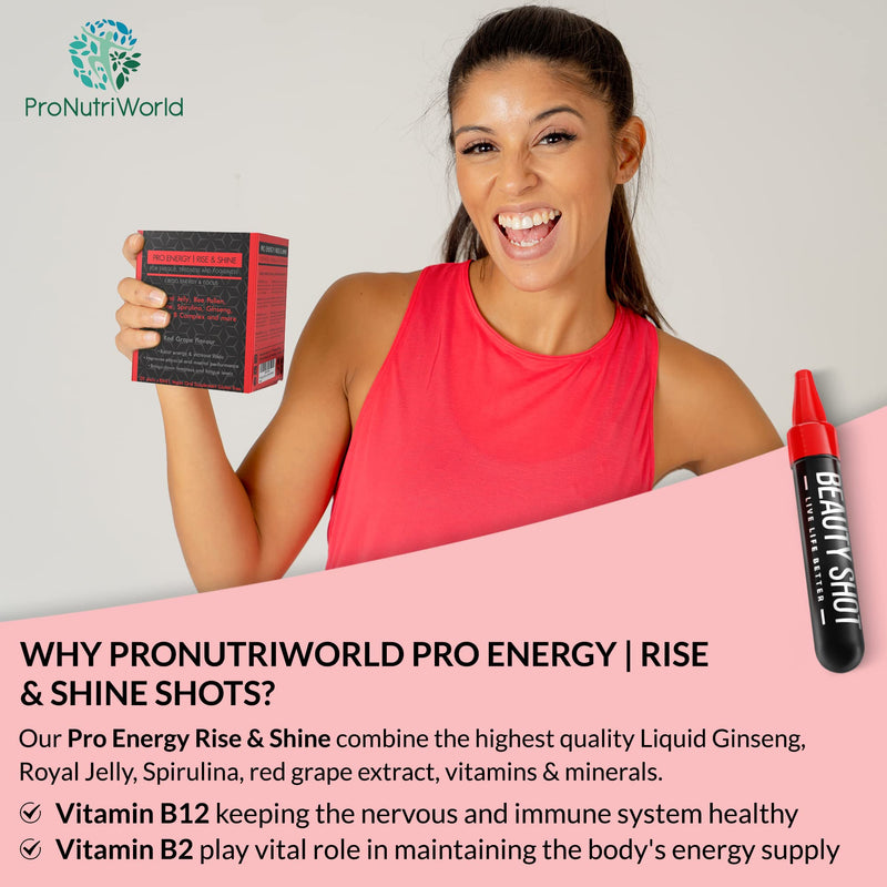 Ginseng and Royal Jelly Liquid Supplement with Guarana, Taurine, B Vitamins - Support Skin Health, Libido, Energy - 20 Shots - BeesActive Australia