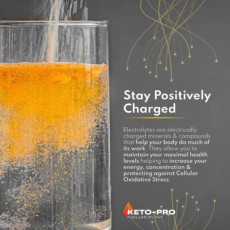 Keto-Pro Keto Electrolytes 250g | Electrolyte Powder Supporting Your Keto Fasting, Health & Fitness Goals | Lemon Orange Flavour - BeesActive Australia