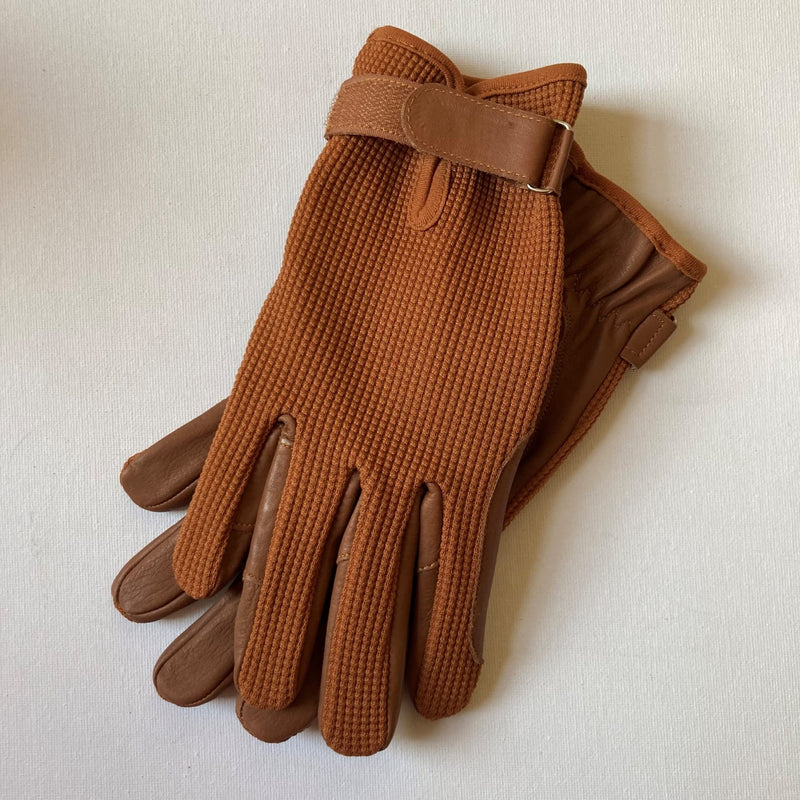 Ladies Horse Riding Women's Gloves Equestrian Real Leather & Cotton Premium Quality in TAN Large - BeesActive Australia