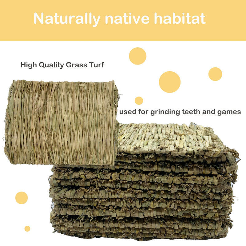 MUYG Chicken Nesting Box Pads,Chickens Coop Grass Pads Handwoven Grass Turf Hen Nest Liners Small Animal Natural Straw Mat Rabbit Bedding Pads(6 PCS) - BeesActive Australia