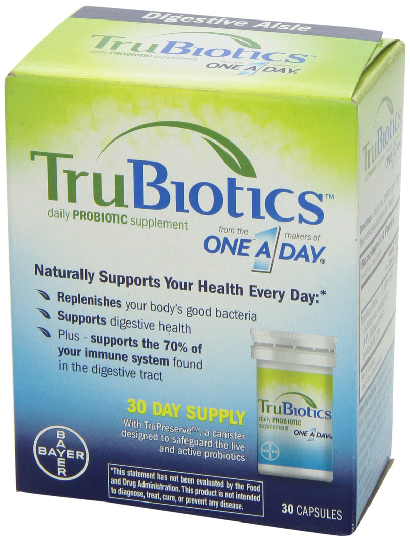 TruBiotics Daily Probiotic, 30 capsules - Gluten Free, Soy Free Digestive + Immune Health Support Supplement for Men and Women - BeesActive Australia