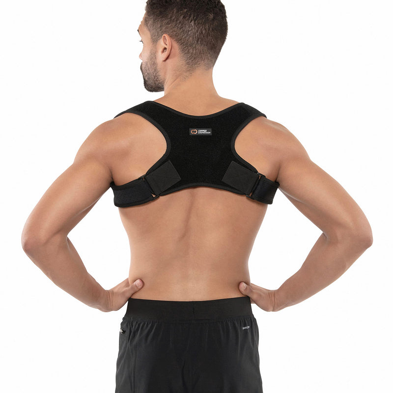 Copper Compression Posture Corrector for Men and Women - Copper Infused Upper Back Spine, Neck, Shoulder & Clavicle Orthopedic Brace - Adjustable & Breathable for Bad Posture, Slumping, Pain Relief Large/X-Large (Pack of 1) - BeesActive Australia