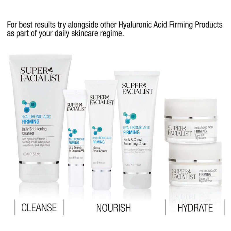 Super Facialist Hyaluronic Acid Firming Daily Brightening Cleanser, with Moisturising Vitamin E Beads and Mango Seed Oil, Vegan Friendly, 150 ml - BeesActive Australia