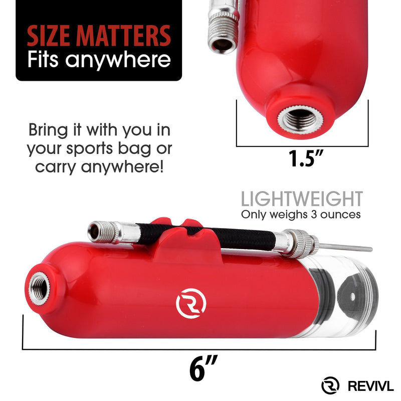 Ball Pump and Needles - Air Pump for Balls, Basketball, Soccer, Volleyball, Football, Sport Ball - Hand Pump for Inflatables - Never Lose Pin Again with Holder - Pumps Two Ways for Faster Inflation Red - BeesActive Australia