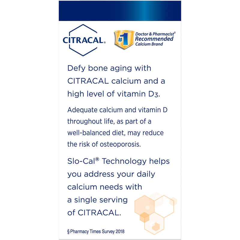 Citracal Slow Release 1200, 1200 mg Calcium Citrate and Calcium Carbonate Blend with 1000 IU Vitamin D3, Bone Health Supplement for Adults, Once Daily Caplets, 80 Count - BeesActive Australia