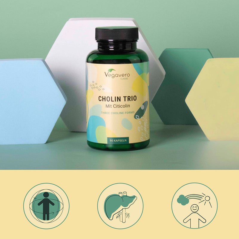 Choline Complex Vegavero� | 3 Forms: Bitartrate, CDP & Phosphatidyl | NO Additives | 90 Vegan Capsules - BeesActive Australia