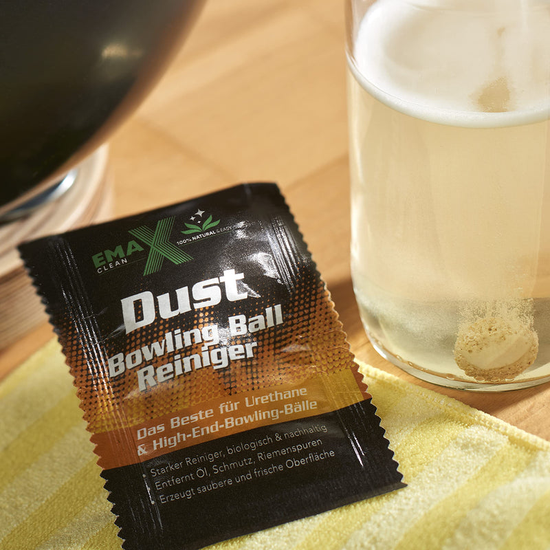 EMAX CLEAN Dust | Bowling-Ball-Cleaner | Strong Cleaning Agent for High-Performance and Urethane Bowlingballs | Tablet | Made in Germany Tab & Towel - BeesActive Australia