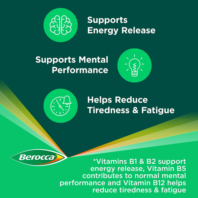 Berocca Energy Vitamin Tablets Orange Flavour, High Dose of Vitamin B Complex, Vitamin B12,60 Tablets (4 x 15)- 2 Months Supply(Packaging May Vary) - BeesActive Australia