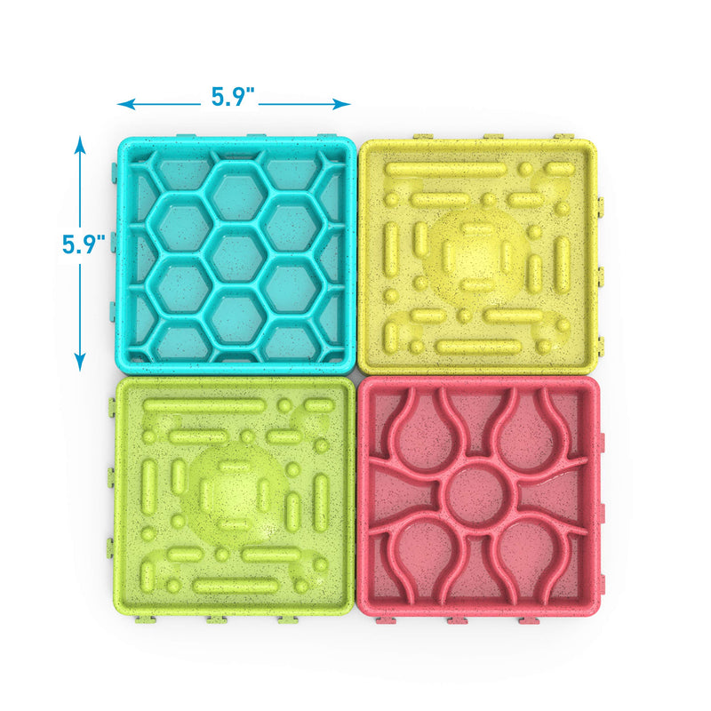 ANYPET - Slow Feeding Mat, Tray, Slow Feeder Dog Bowls, Food Mat for Dog, Dog Lick Pad Anxiety Relief Feeding Mat with Suction, Multicolor, 5.9’’x5.9’’x2.9’’ (APT06) - BeesActive Australia