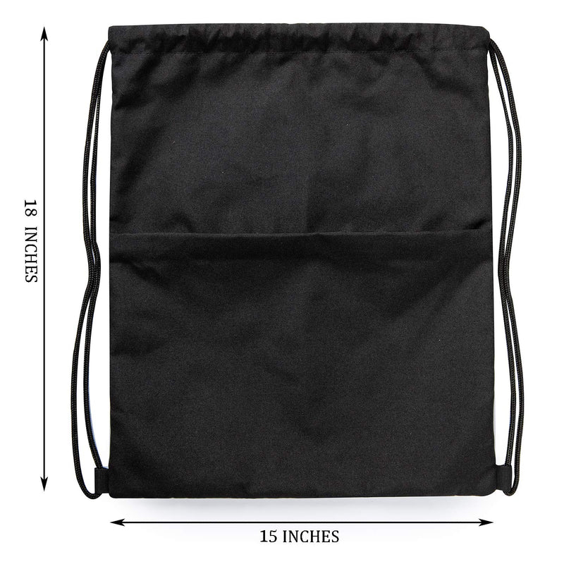 Vorspack Drawstring Backpack Water Resistant String Bag Sports Sackpack Gym Sack with Side Pocket for Men Women Black - BeesActive Australia