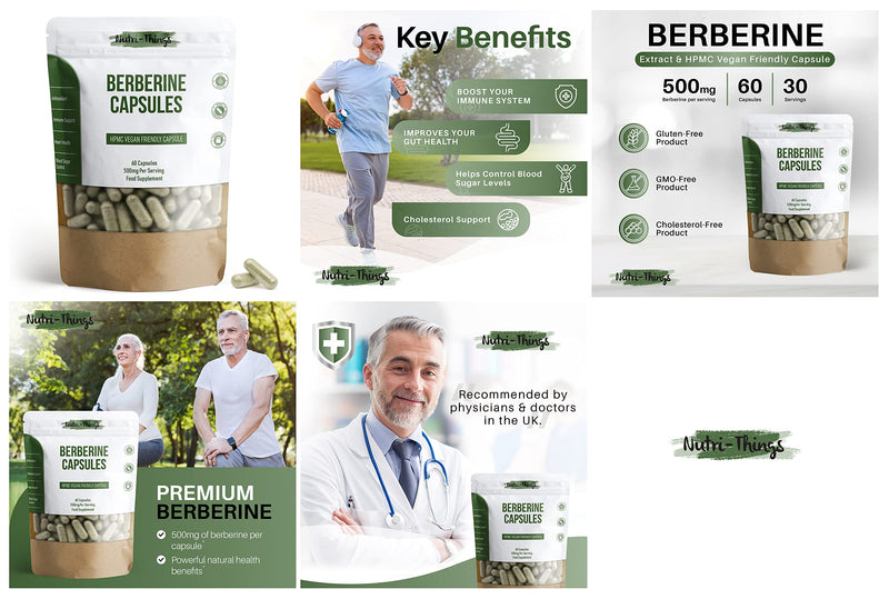 Berberine Supplement 500mg | 60 High Strength Capsules | Metabolism, Blood Sugar Control & Heart Health | 500mg Per Serving - BeesActive Australia