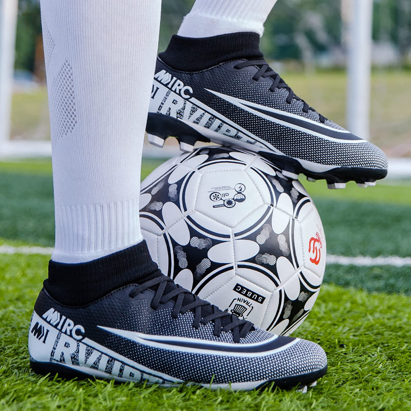 Zquaus Mens Cleats Football,Walking Athletic Soccer Shoes,Ag Cleats Outdoor Training 9.5 M1-black - BeesActive Australia