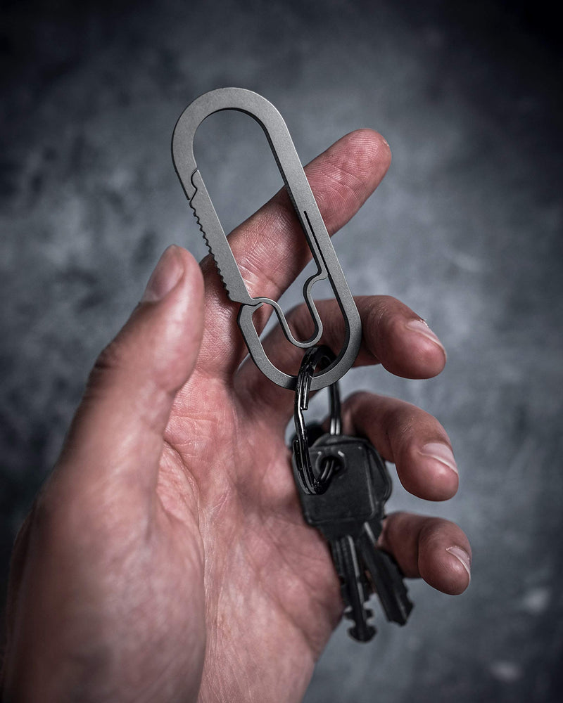 The Baxter Titanium Carabiner Keychain, by MØTH | Ultralight Everyday Carry Anti-Lost I Heavy Duty Quick Release Clip, Multipurpose for Camping, Hiking, Fishing, Traveling, Key Organizer - BeesActive Australia