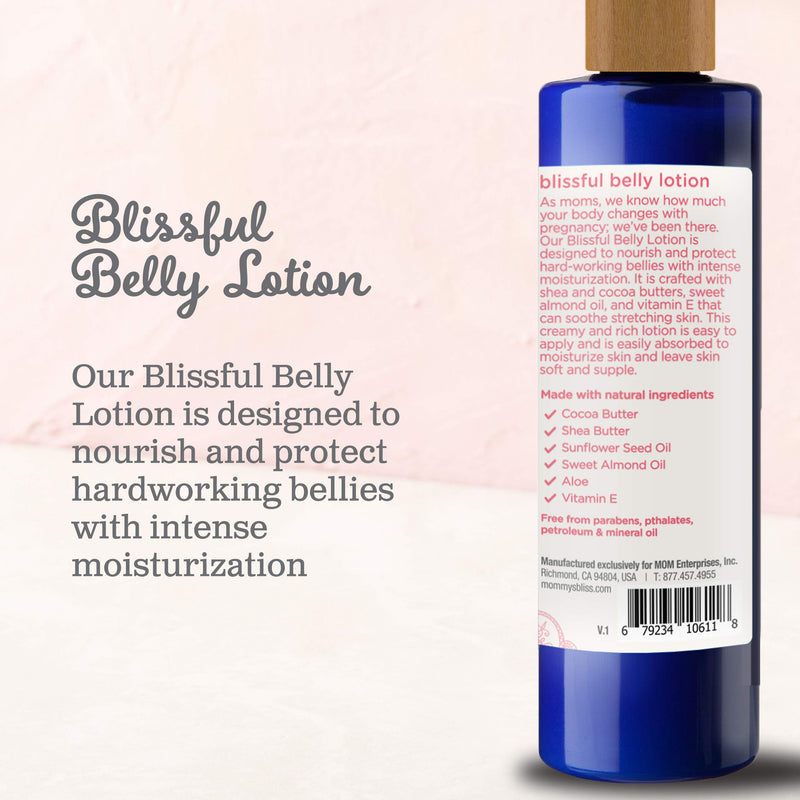 Mommy's Bliss Belly Lotion with Pure Shea & Cocoa Butters for Soft Hydrated Skin During Pregnancy, Unscented, 8 Fl Oz - BeesActive Australia