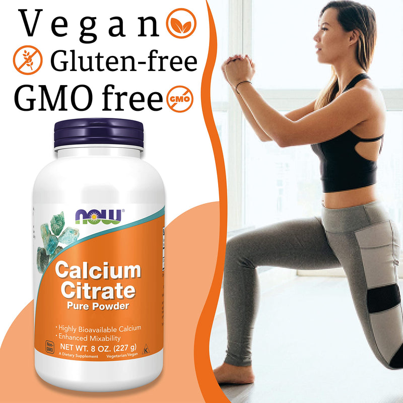 Now Foods, Calcium Citrate, Pure Powder, 227g, Lab-Tested, Calcium, Soy Free, Gluten Free, Vegetarian - BeesActive Australia