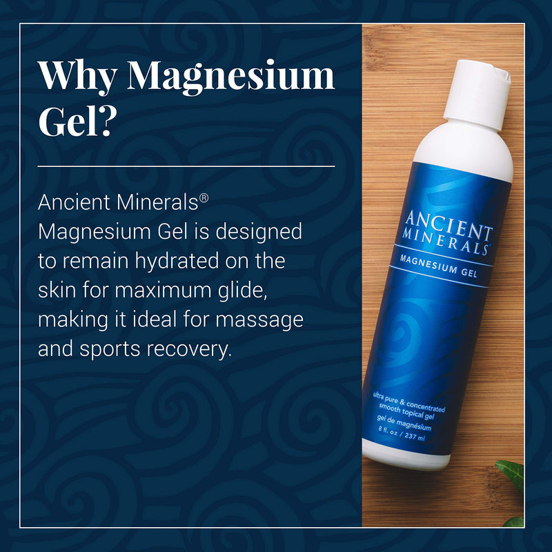 Ancient Minerals Magnesium Gel - 8oz Tube - Pure Genuine Zechstein Magnesium Chloride - Best for Massage, Topical Skin Dermal Absorption - BeesActive Australia