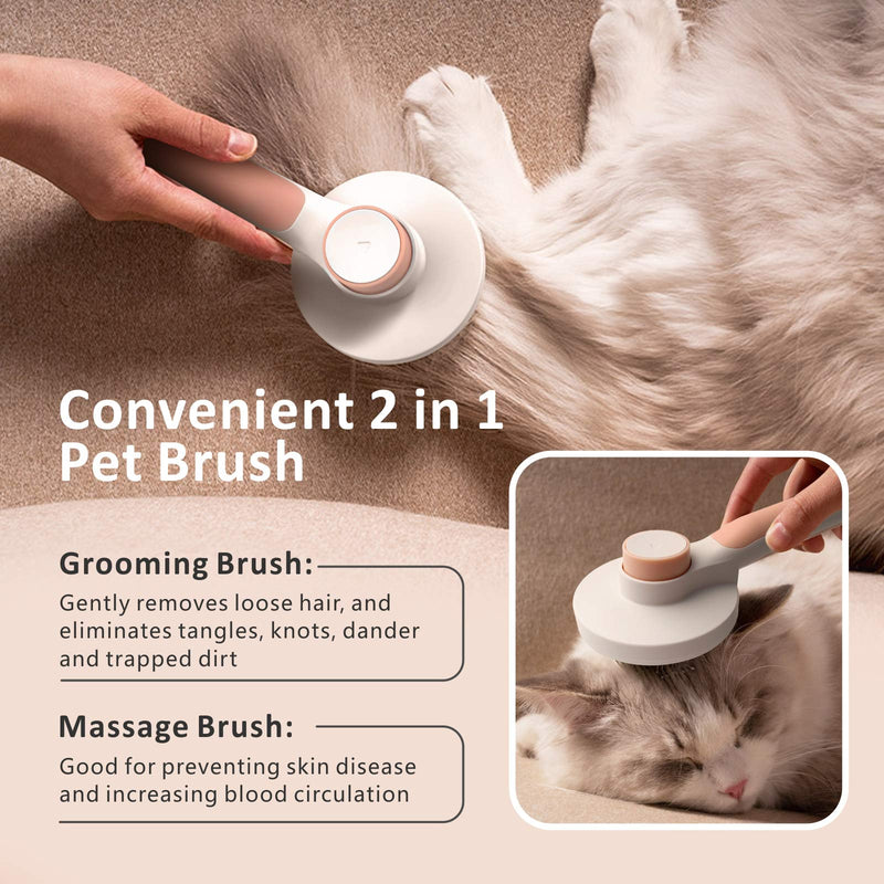 Cat Grooming Brush, Baytion Self Cleaning Cat Brushes for Dogs Cats for Long Haired & Short Hair Gently to Remove Loose Undercoat, Mats Tangled - BeesActive Australia