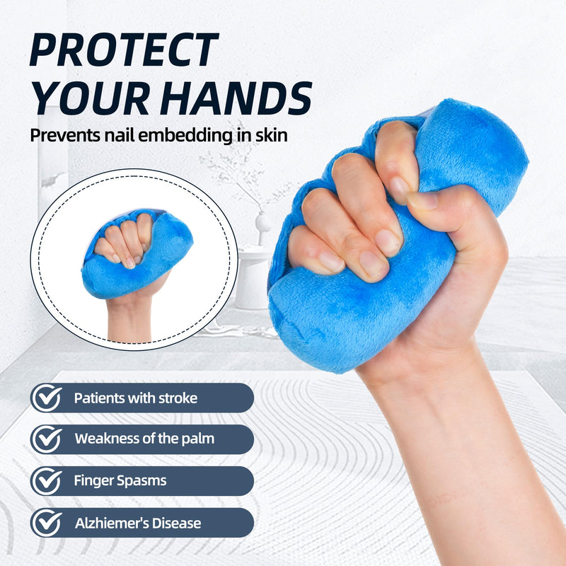 TYYIHUA Palm Protector Hand Contracture Cushion, (2 Pack) Fluff Finger Contracture Cushion with Elastic Band & Finger Sepereter, Support Hand Finger Open, Prevent Hand Contracture 2pc - BeesActive Australia