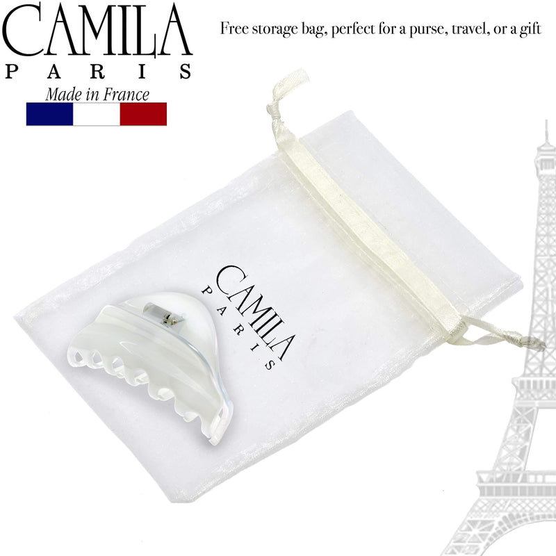 Camila Paris CP2555 French Hair Clip for Women for Thick Volume Hair, White, Girls Hair Claw Clips Jaw Fashion Styling Hair Accessories for Women, Strong Hold No Slip Grip, Made in France - BeesActive Australia