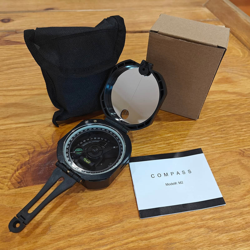 COYOUCO Multifunctional Compass for Hiking, Military Compass Survival Gear Handheld Compass with Carrying Bag, Compass Gift for Kids, Apply to Outdoor Camping and Navigation Black - BeesActive Australia