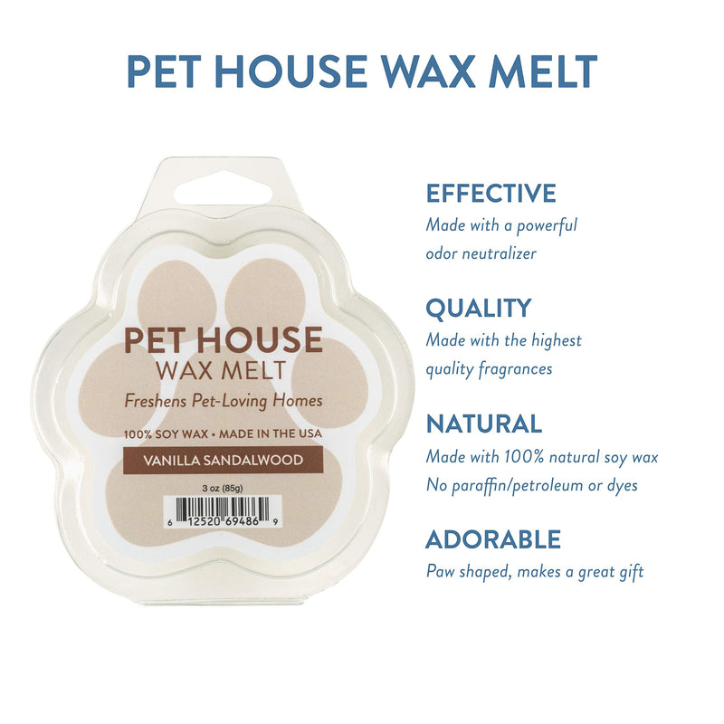 One Fur All 100% Natural Soy Wax Melts, Pack of 2 by Pet House – Long Lasting Pet Odor Eliminating Wax Melts Non-Toxic, Dye-Free Unique, Made in USA Vanilla Sandalwood 2 Pack - BeesActive Australia