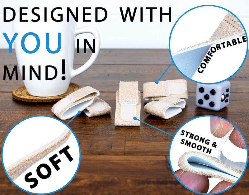 Omeer 5 Pack Beige Hammer Toe Corrector Toe Splint For Broken Toes are Washable and Reusable Toe Wraps For Injured Toes - BeesActive Australia