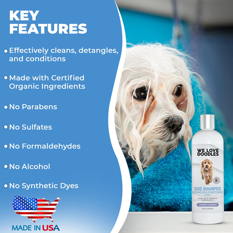 We Love Doodles - Dog Shampoo, Conditioner, and Detangler - Best Shampoo for Goldendoodles and Doodles - Dog Shampoo for Puppies - Grooming, Organic Ingredients, Lavender, Moisturizing, Best Smelling - BeesActive Australia