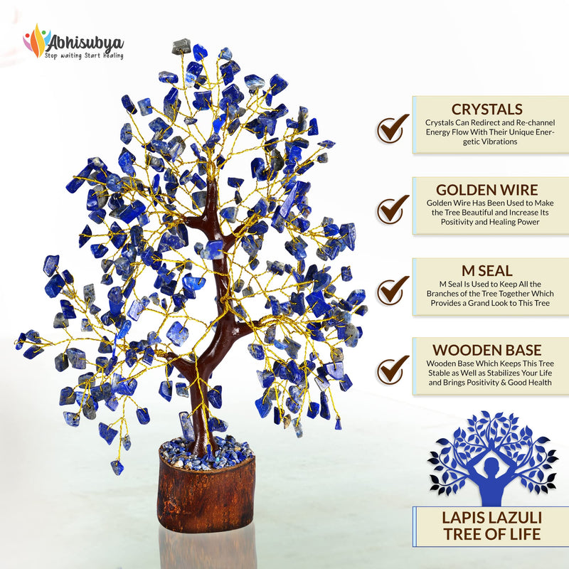 ABHISUBYA Money Tree, Crystals and Gemstones Healing, Crystal Tree, Gemstone Tree, Healing Crystal Gifts, Feng Shui Tree, Healing Crystal Tree, Good Luck Tree, Chakra Tree Lapis Lazuli Tree - BeesActive Australia