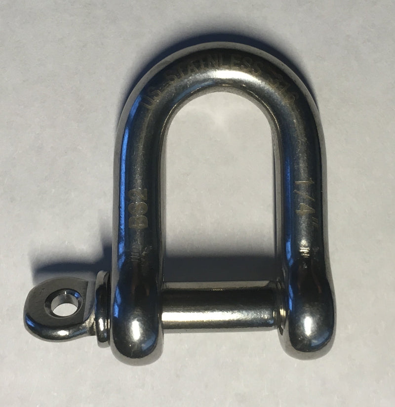 [AUSTRALIA] - Stainless Steel 316 Forged D Shackle Marine Grade 1/4" (6mm) Dee 1/4" 